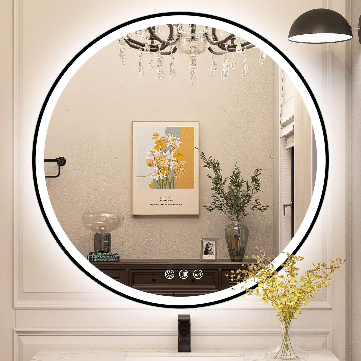 STARLEAD LED-Badrundspiegel 80 cm – Dimmbar, Bluetooth, Antibeschlag, IP44
