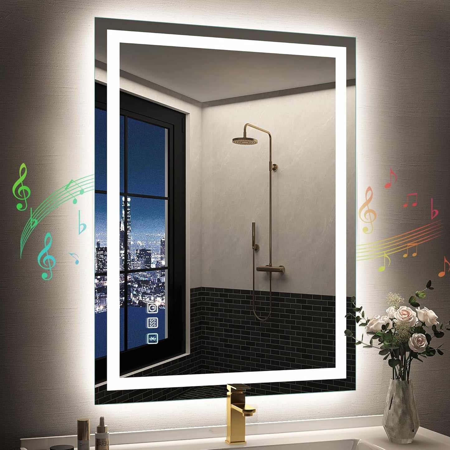 Xmirror 28x40 LED-Bathroom-Mirror-with-Bluetooth