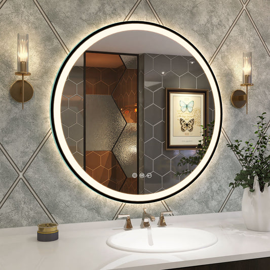 STARLEAD LED-Badrundspiegel 80 cm – Dimmbar, Bluetooth, Antibeschlag, IP44