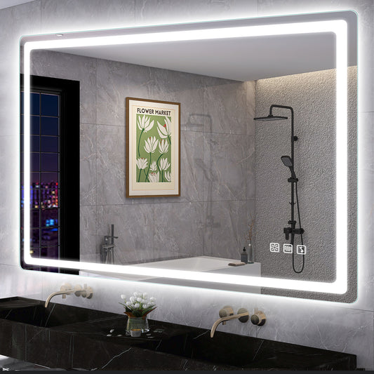STARLEAD LED-Badspiegel 100x70cm – Bluetooth, Dimmbar, Entfoggen, IP44