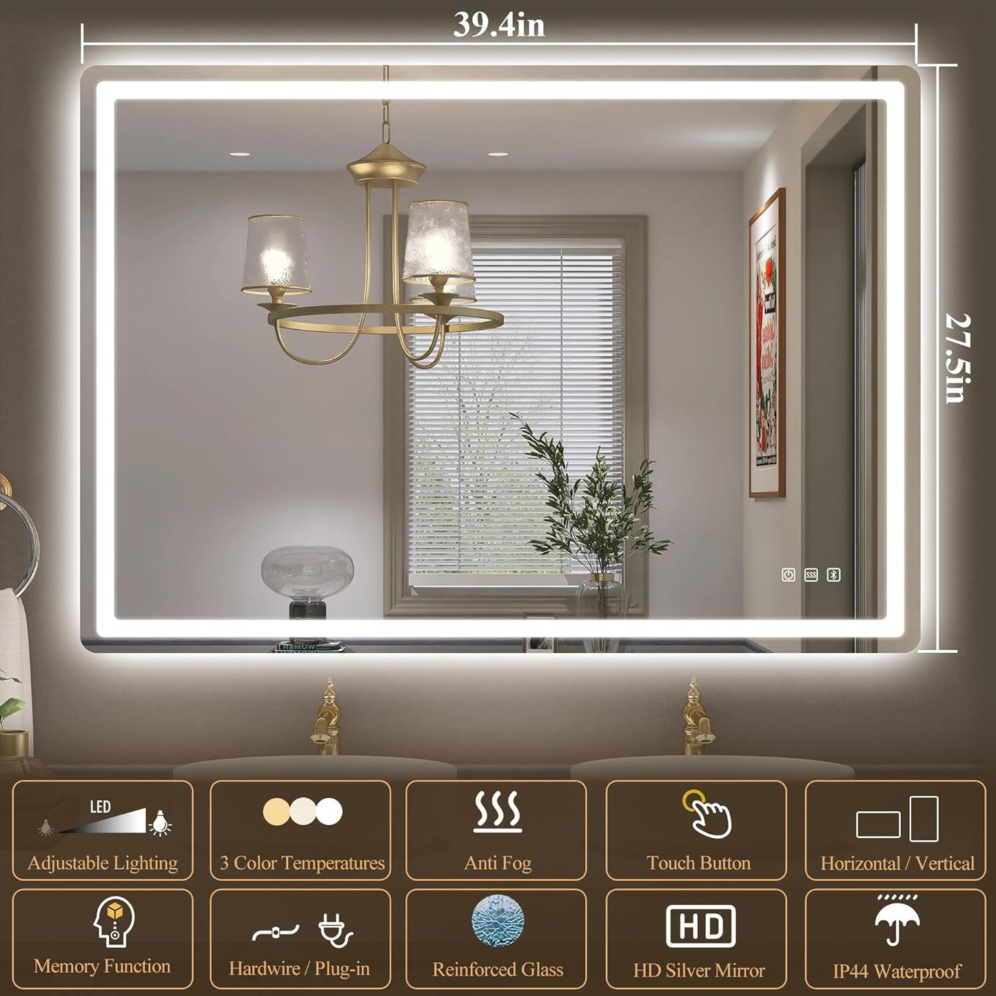 Xmirror 28x40 LED-Bathroom-Mirror-with-Bluetooth